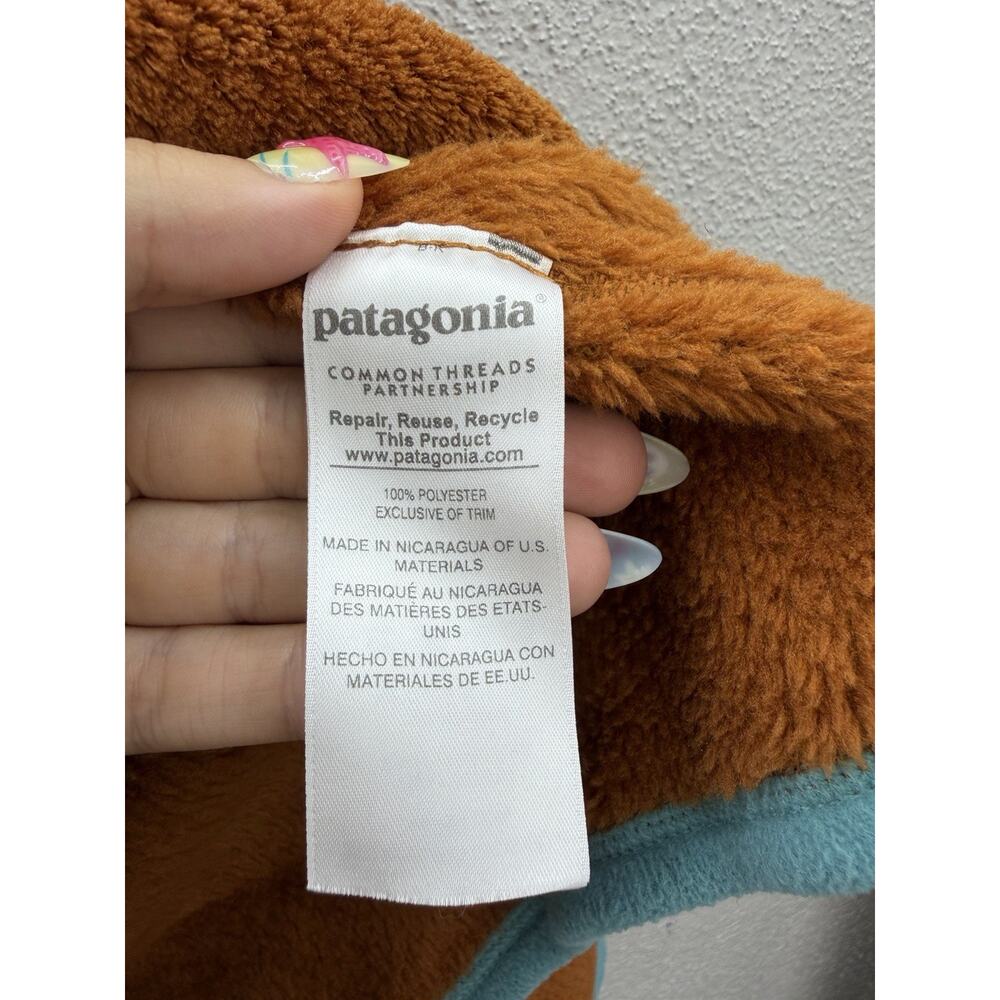 Patagonia Womens Pullover Size XL Re-Tool Snap-T Bunt Orange Polartec Fleece - Picture 6 of 14